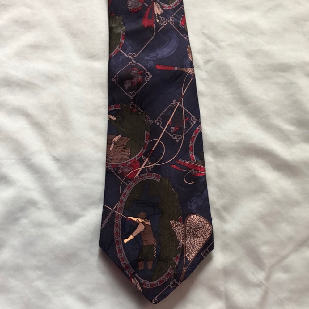 American sports fly fishing necktie